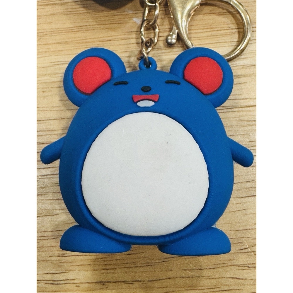 Pokemon Marill Style Blue Mouse Keychain Pocket Monster Rubber Bag Charm